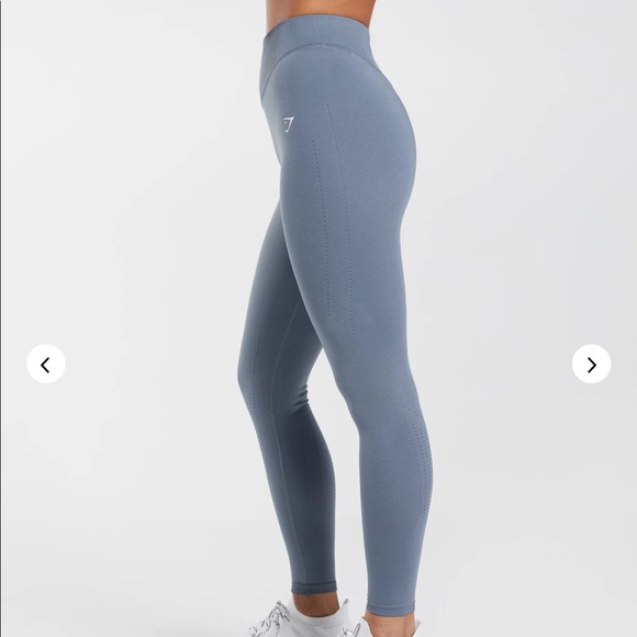 Gymshark Sweat Seamless Leggings size XS, Evening Blue - Picture 3 of 4